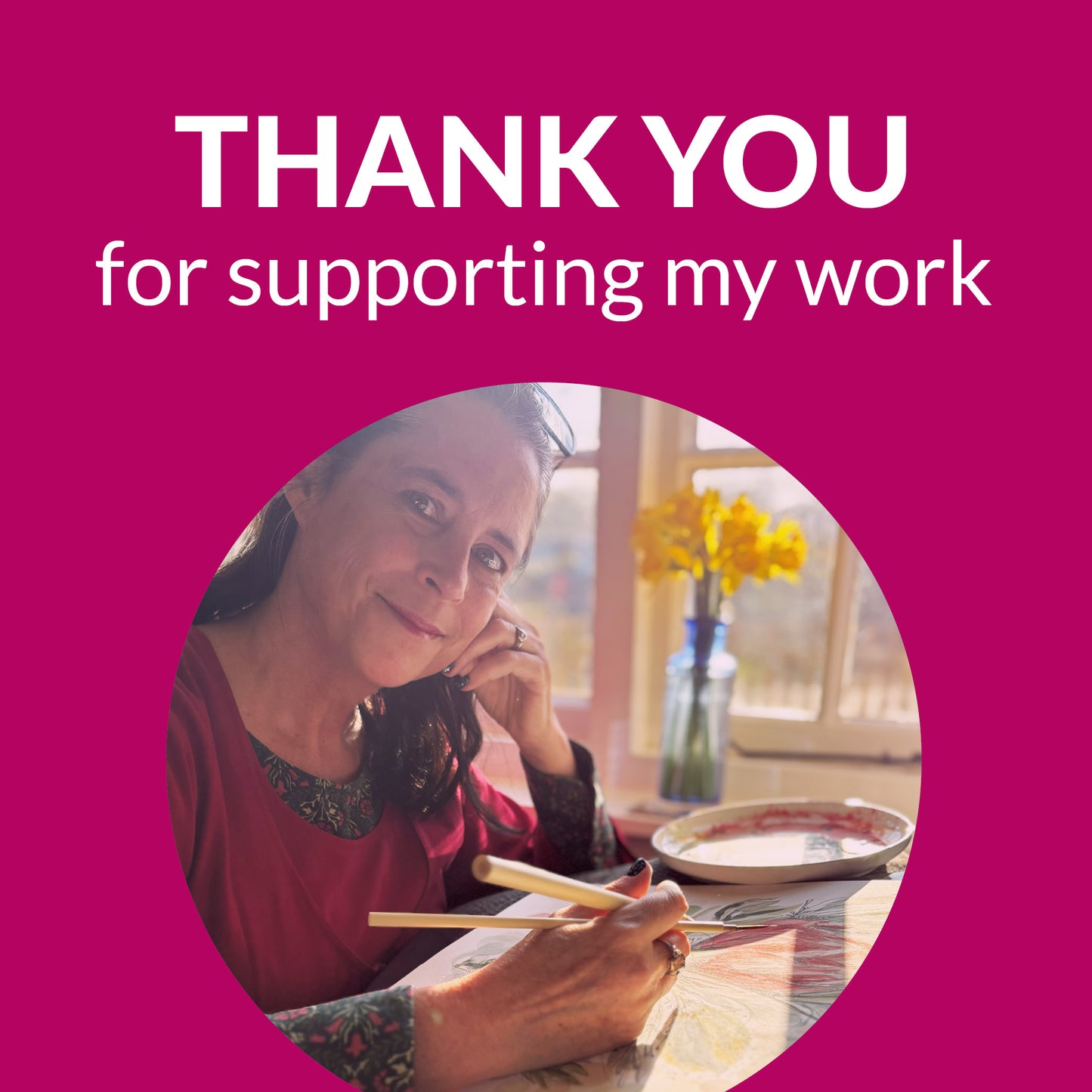 Susurrus Protea Tea Towel, Original Watercolour, Sustainable Cotton