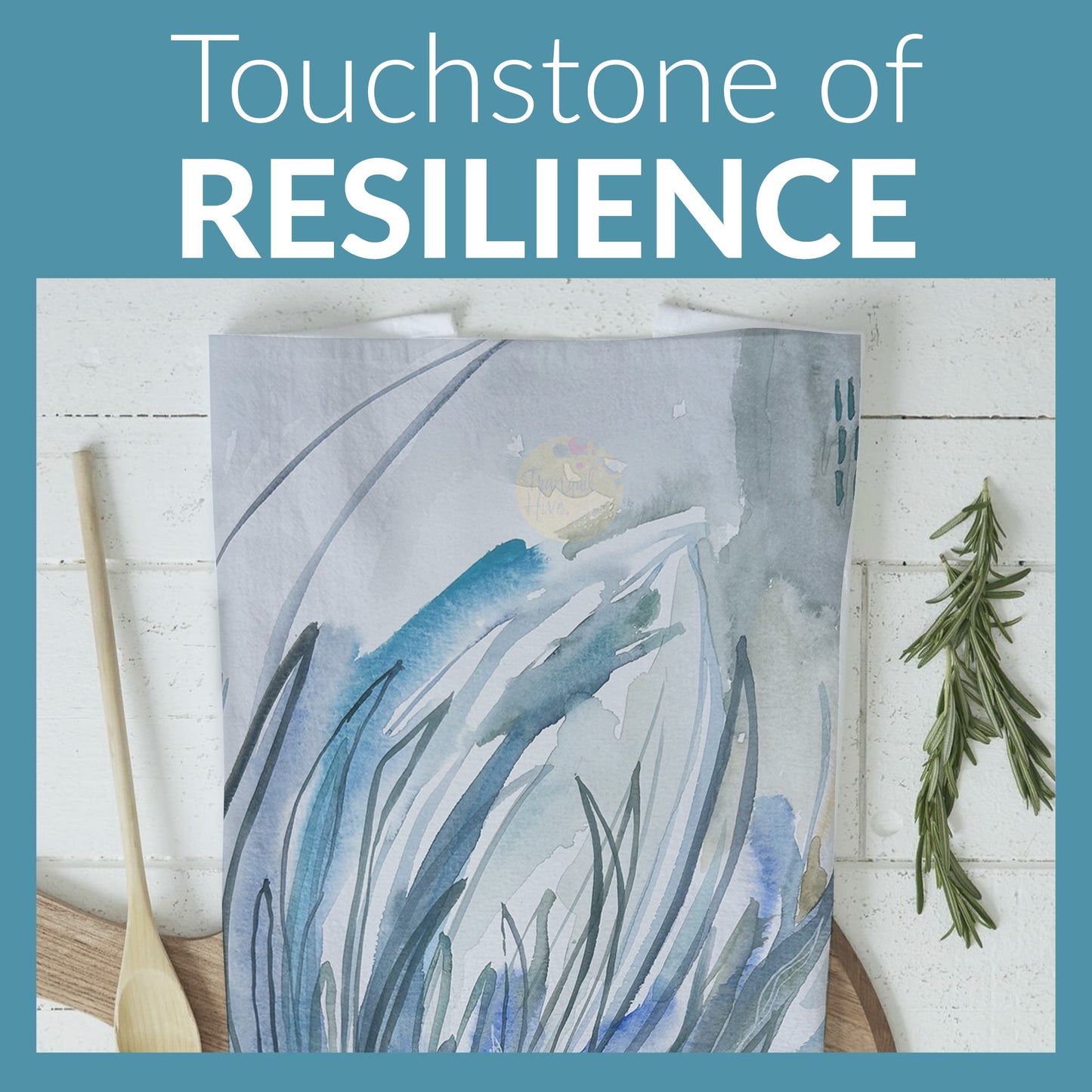 Resilience, Abstract Protea Tea Towel, Original Watercolour