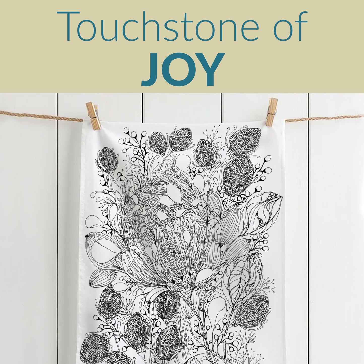 Resistence Protea, Detailed Tea Towel, 100% Cotton