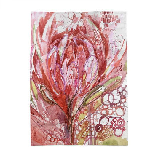 Citrus protea Tea Towel, Original Watercolour, Sustainable Cotton