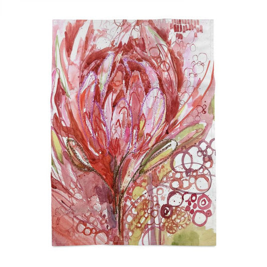 Citrus protea Tea Towel, Original Watercolour, Sustainable Cotton
