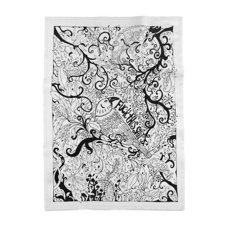 'Fuck this Shit' Tea Towel - Artist Drawn, 100% Cotton
