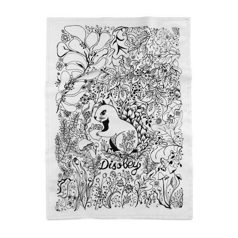 'Disobey' Tea Towels - Artist Drawn, 100% Cotton