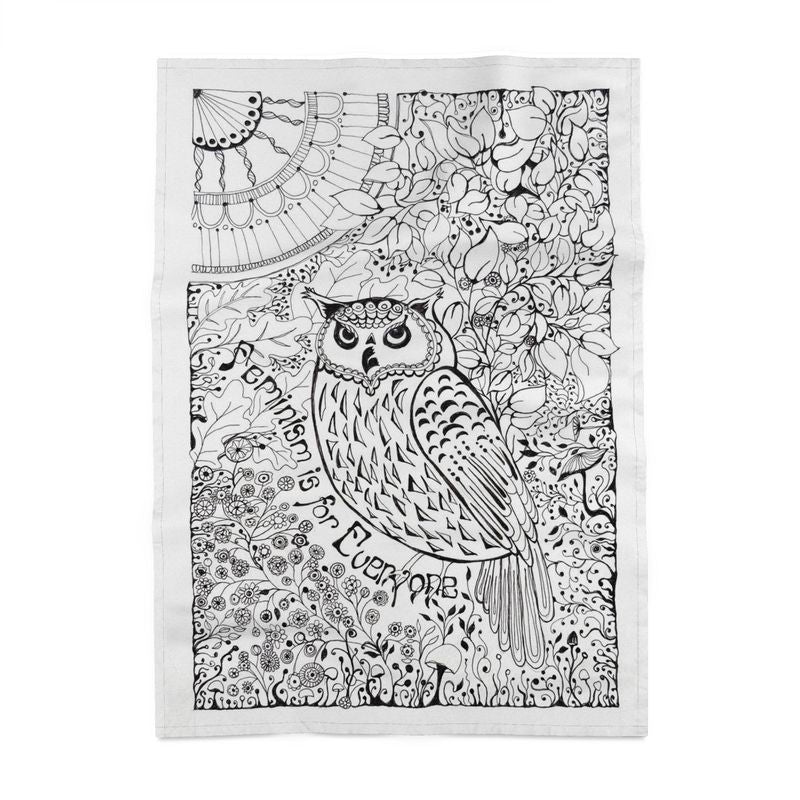 'Feminism is for Everyone' Tea Towel - Artist Drawn 100% Cotton