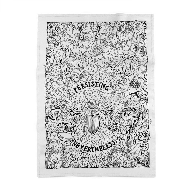 'Persisting Nevertheless' Tea Towel - Artist Drawn, 100% Cotton