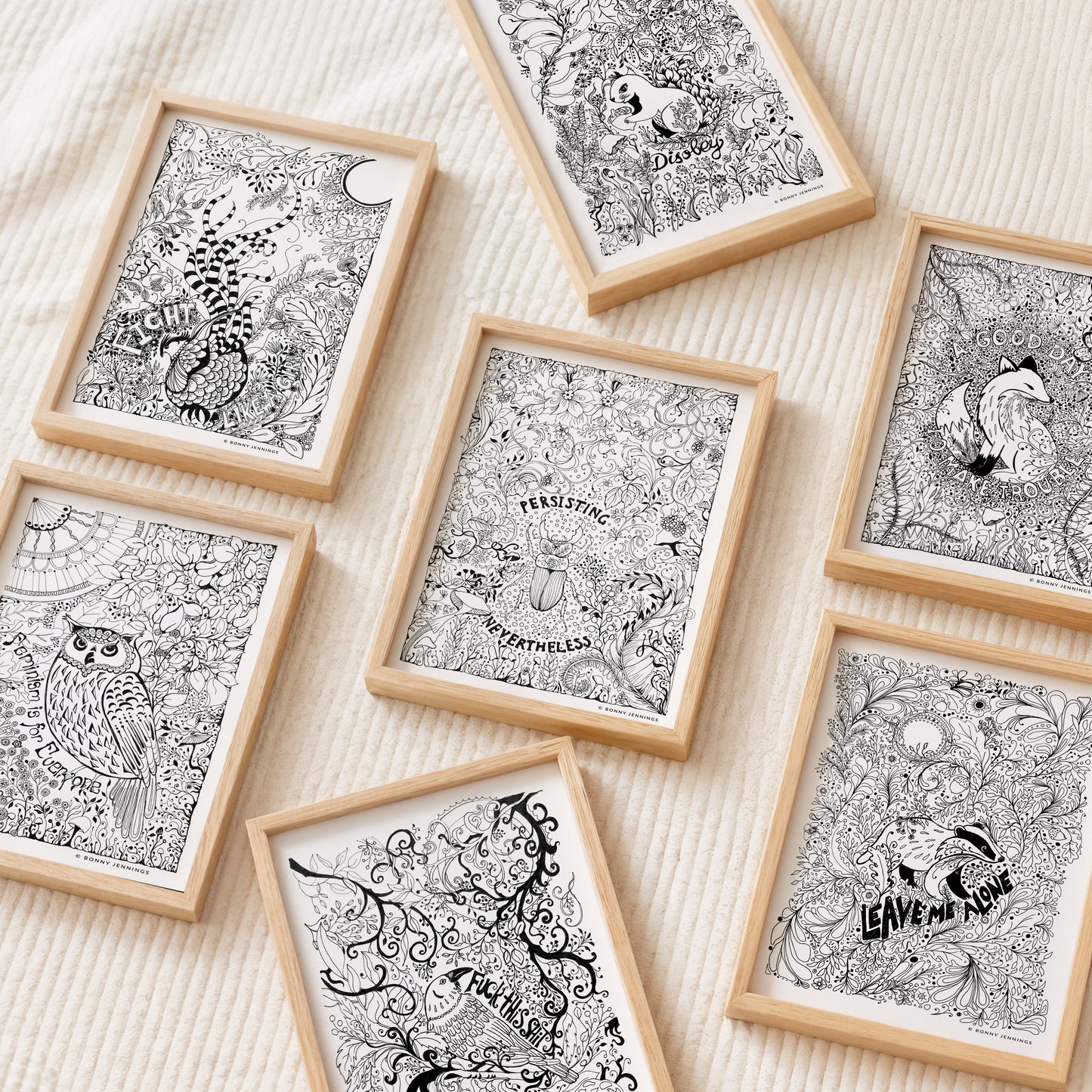 “Disobey” Woodland Squirrel, Black & White Art Print