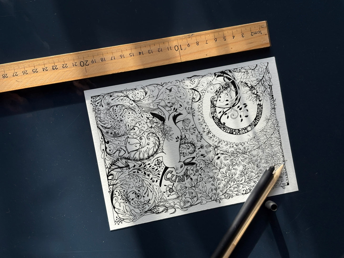 “C$nt"” Woodland Hare, Black & White Art Print