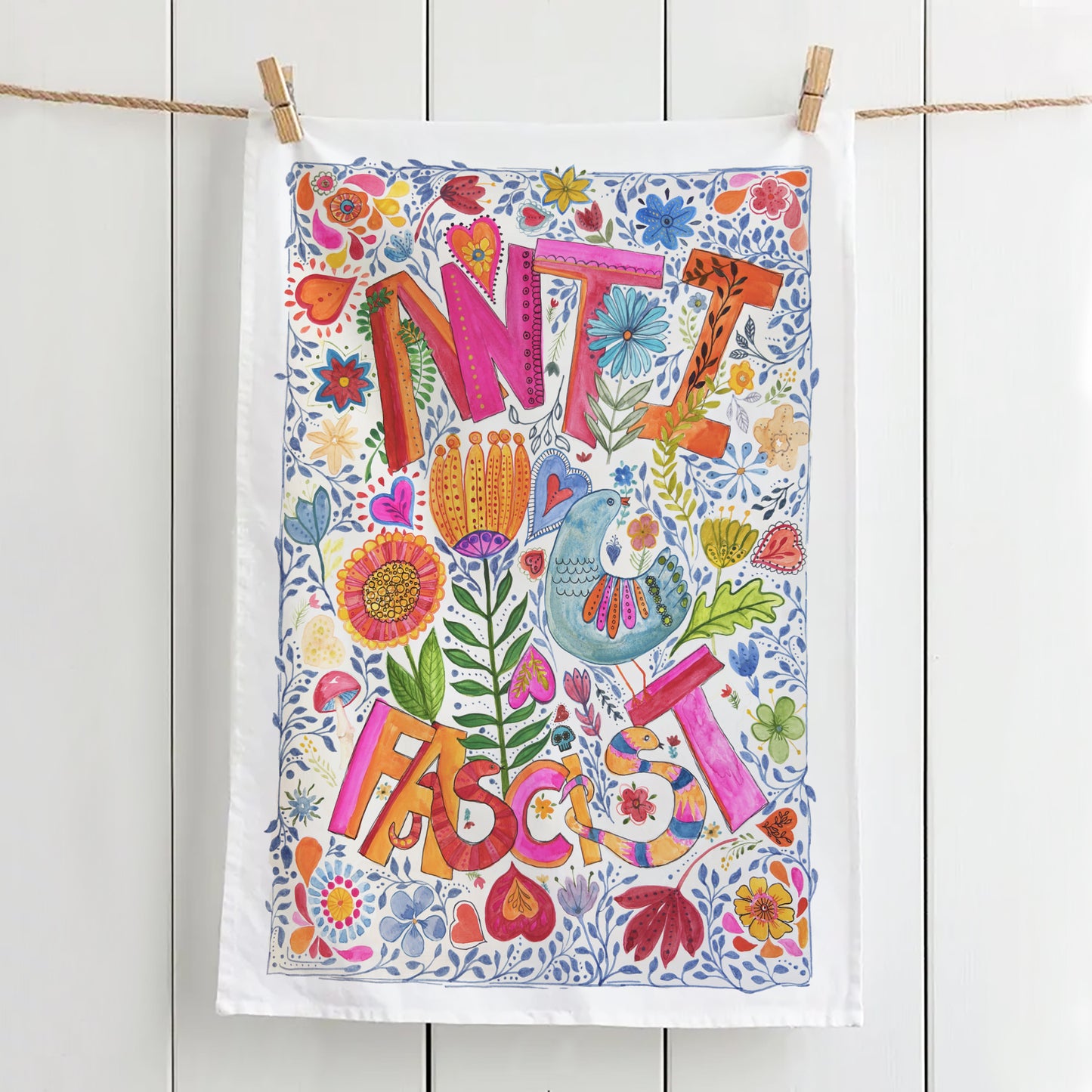 Antifa, 100% cotton tea towels by Bonny Jennings