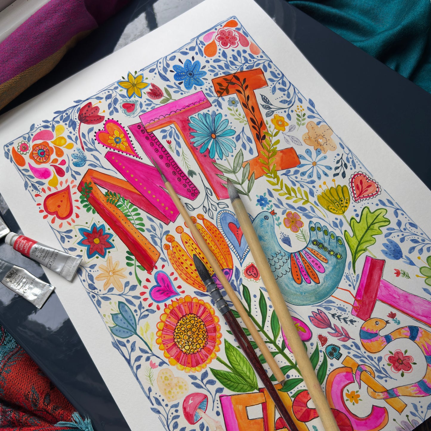 Antifa, 100% cotton tea towels by Bonny Jennings