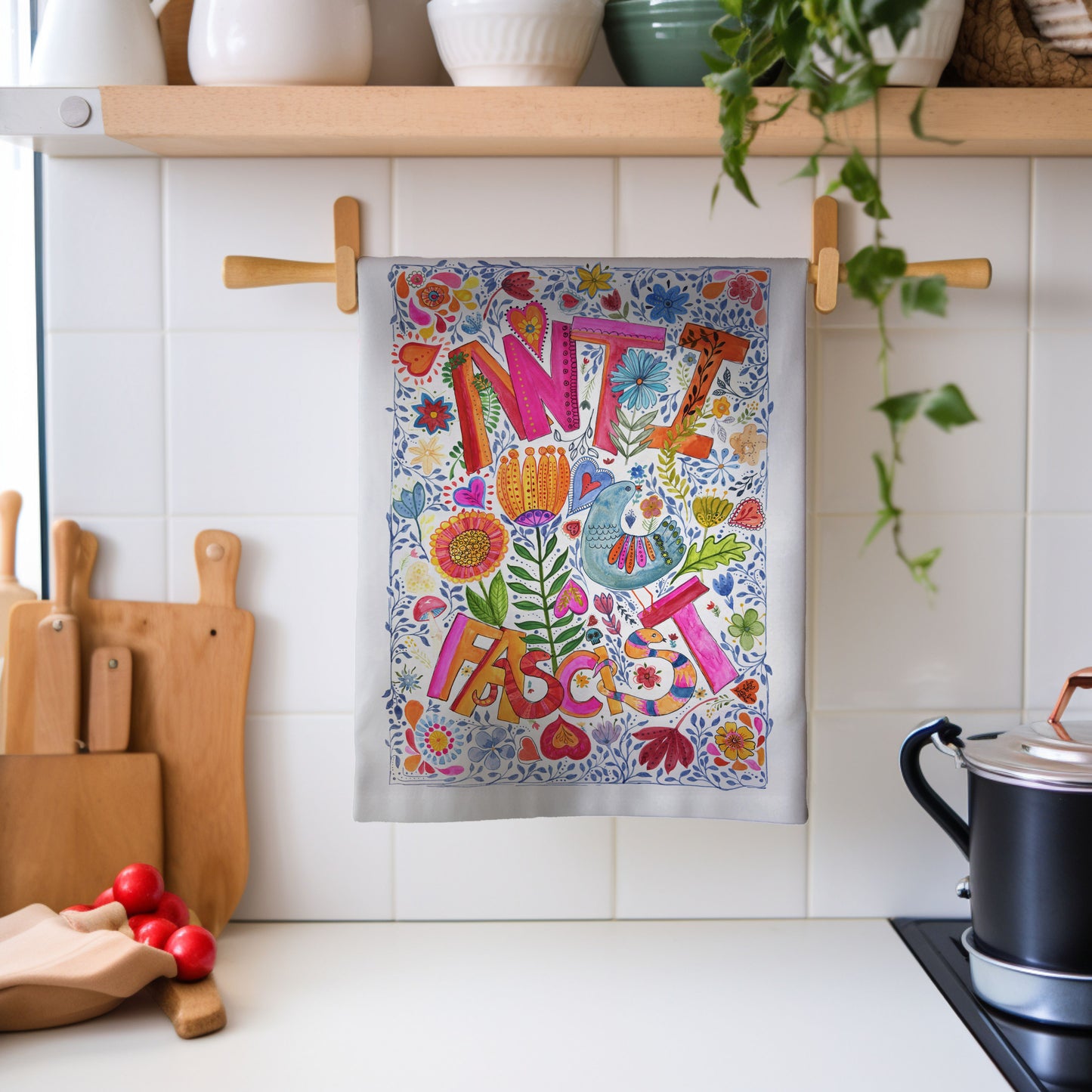 Antifa, 100% cotton tea towels by Bonny Jennings