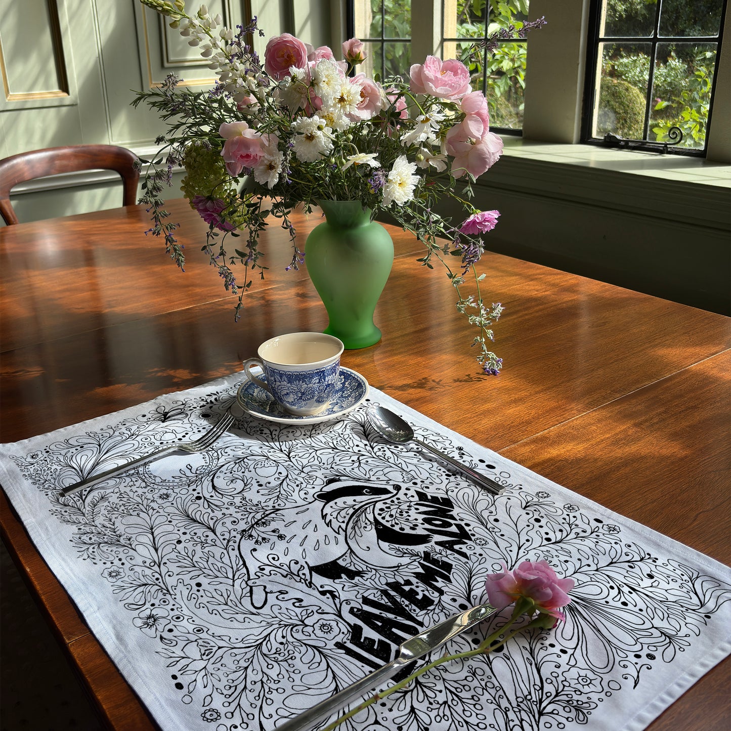 'Leave Me Alone' Badger Tea Towel - Artist Designed, 100% Cotton