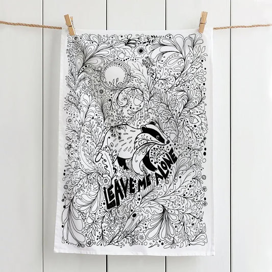 'Leave Me Alone' Badger Tea Towel - Artist Designed, 100% Cotton