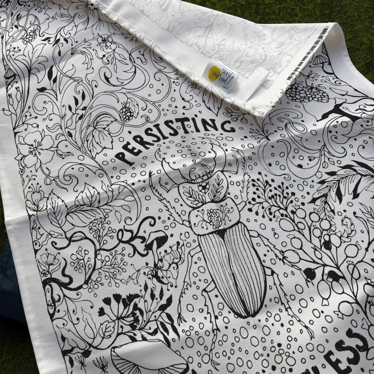 'Persisting Nevertheless' Tea Towel - Artist Drawn, 100% Cotton