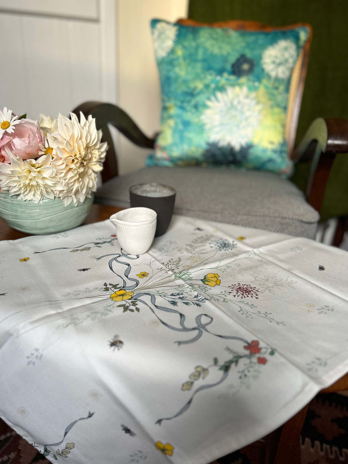 Meadow Posy Tea Towel – 100% Cotton, Artist Designed