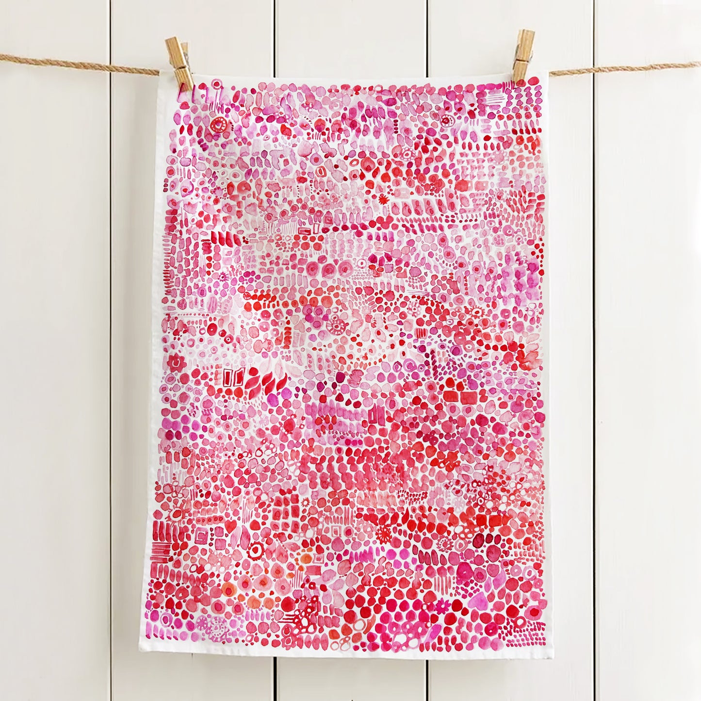 Pink dots, Watercolour pattern, 100% Cotton