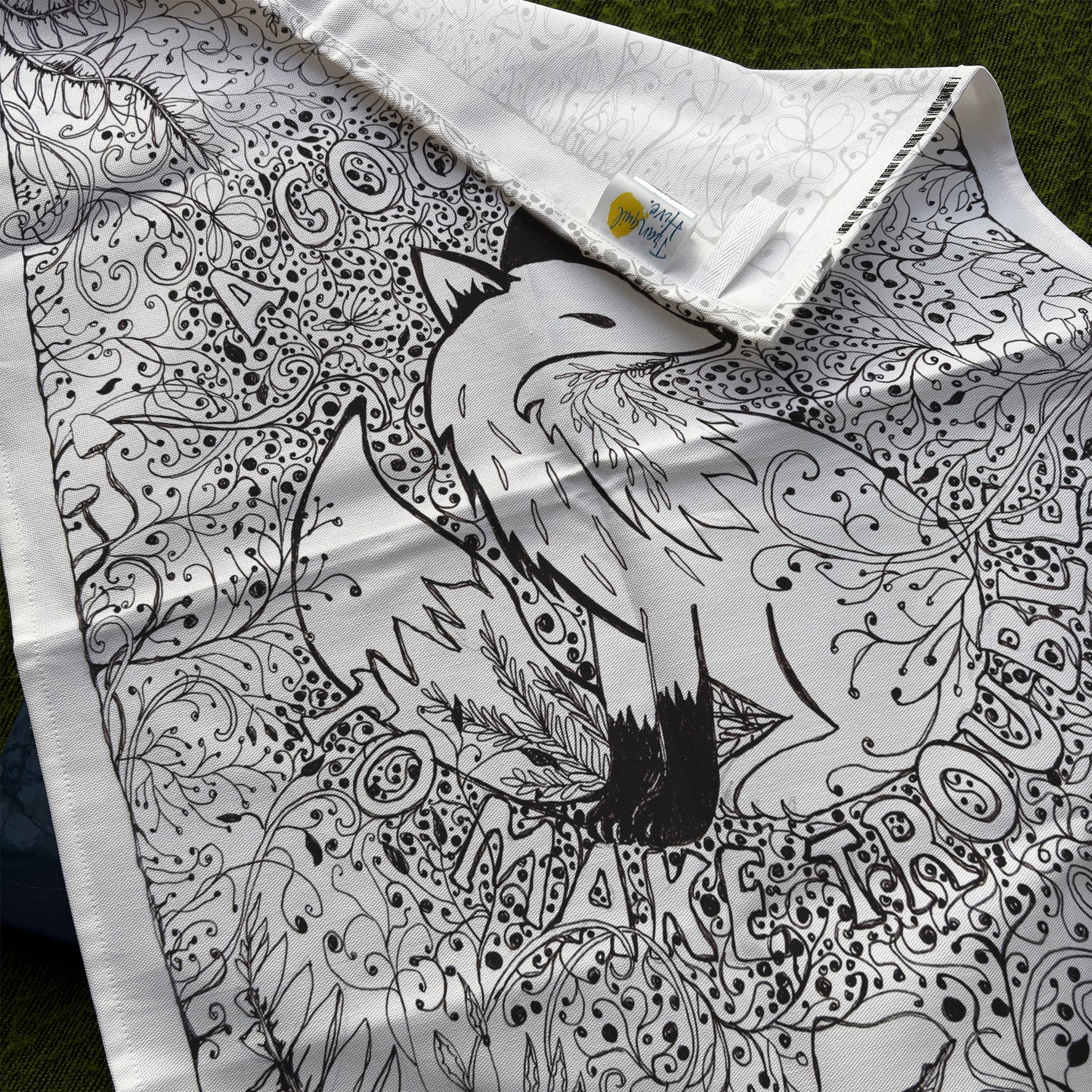 'A Good Day to Make Trouble' Tea Towel - Artist Drawn, 100% Cotton.