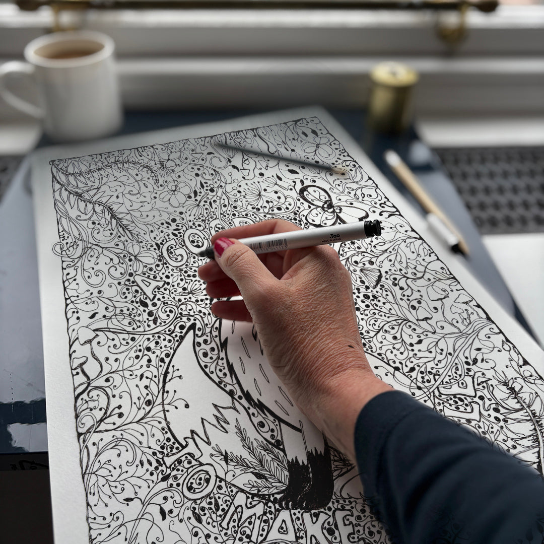 'A Good Day to Make Trouble' Tea Towel - Artist Drawn, 100% Cotton.