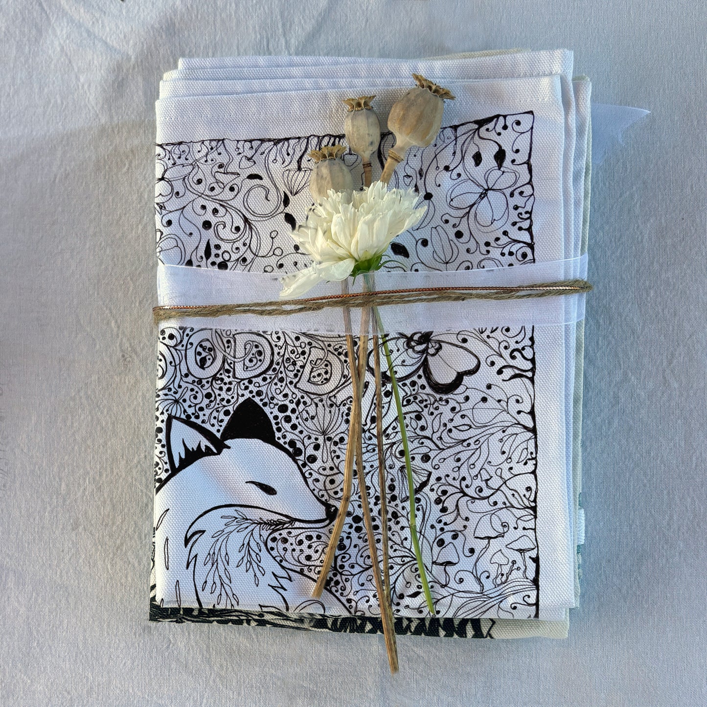 'A Good Day to Make Trouble' Tea Towel - Artist Drawn, 100% Cotton.