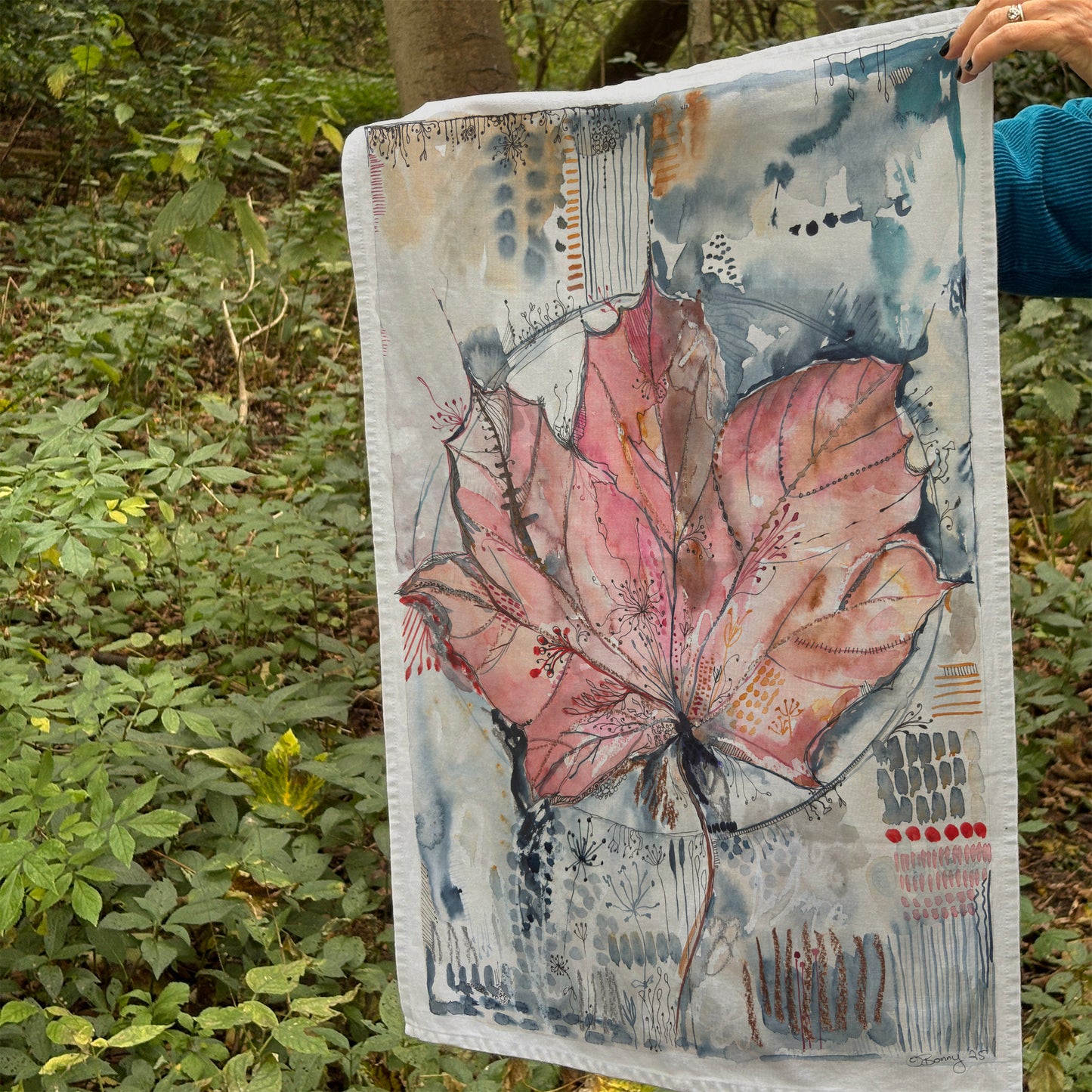 Woodland Maple Leaf – 100% Cotton, Artist Designed Tea Towel