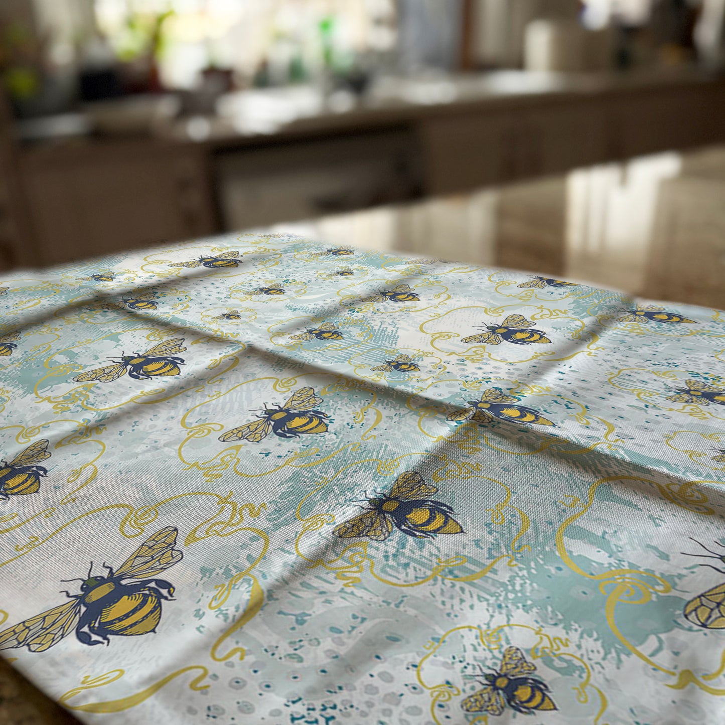 Honeybee Sky Tea Towel – 100% Cotton, Artist Designed