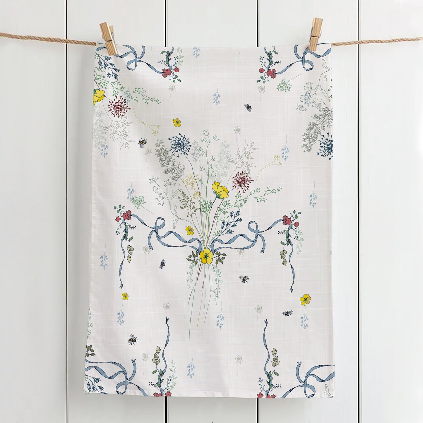 Meadow Posy Tea Towel – 100% Cotton, Artist Designed