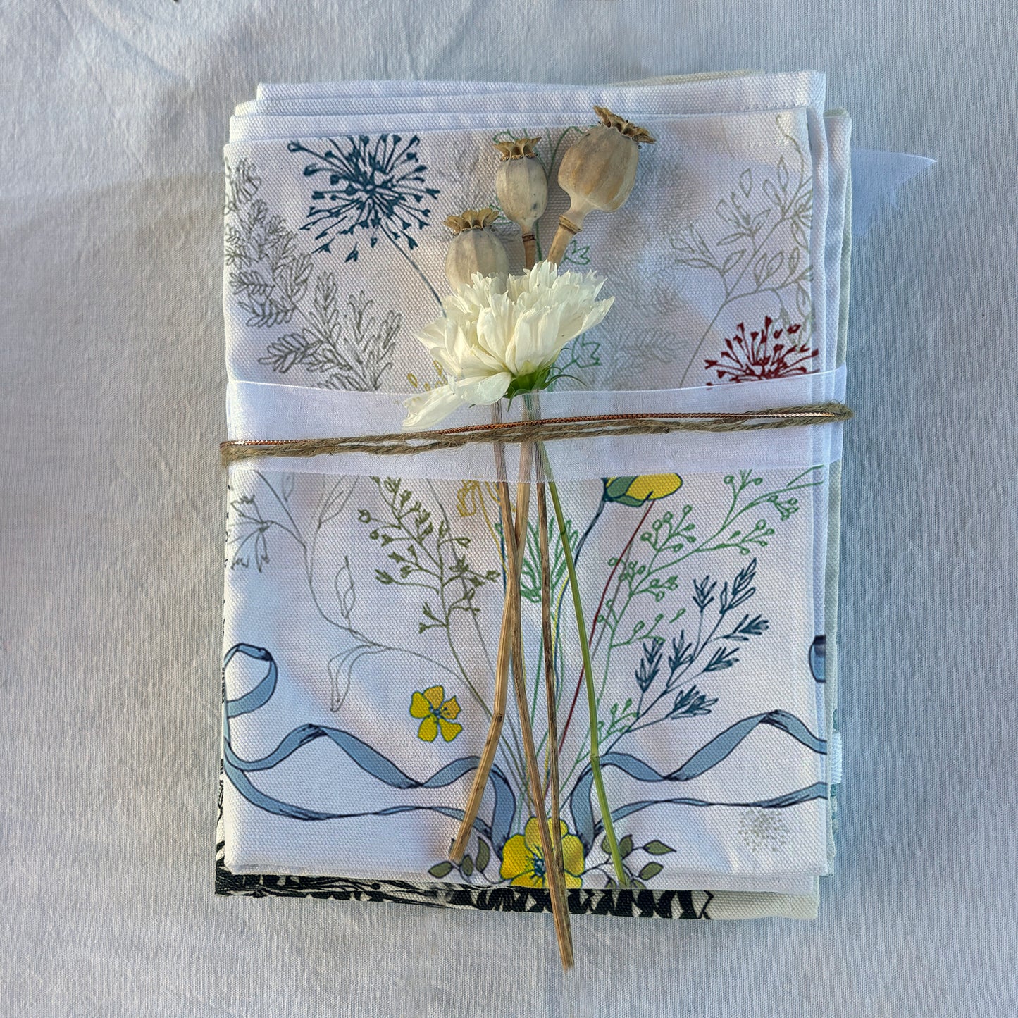 Meadow Posy Tea Towel – 100% Cotton, Artist Designed