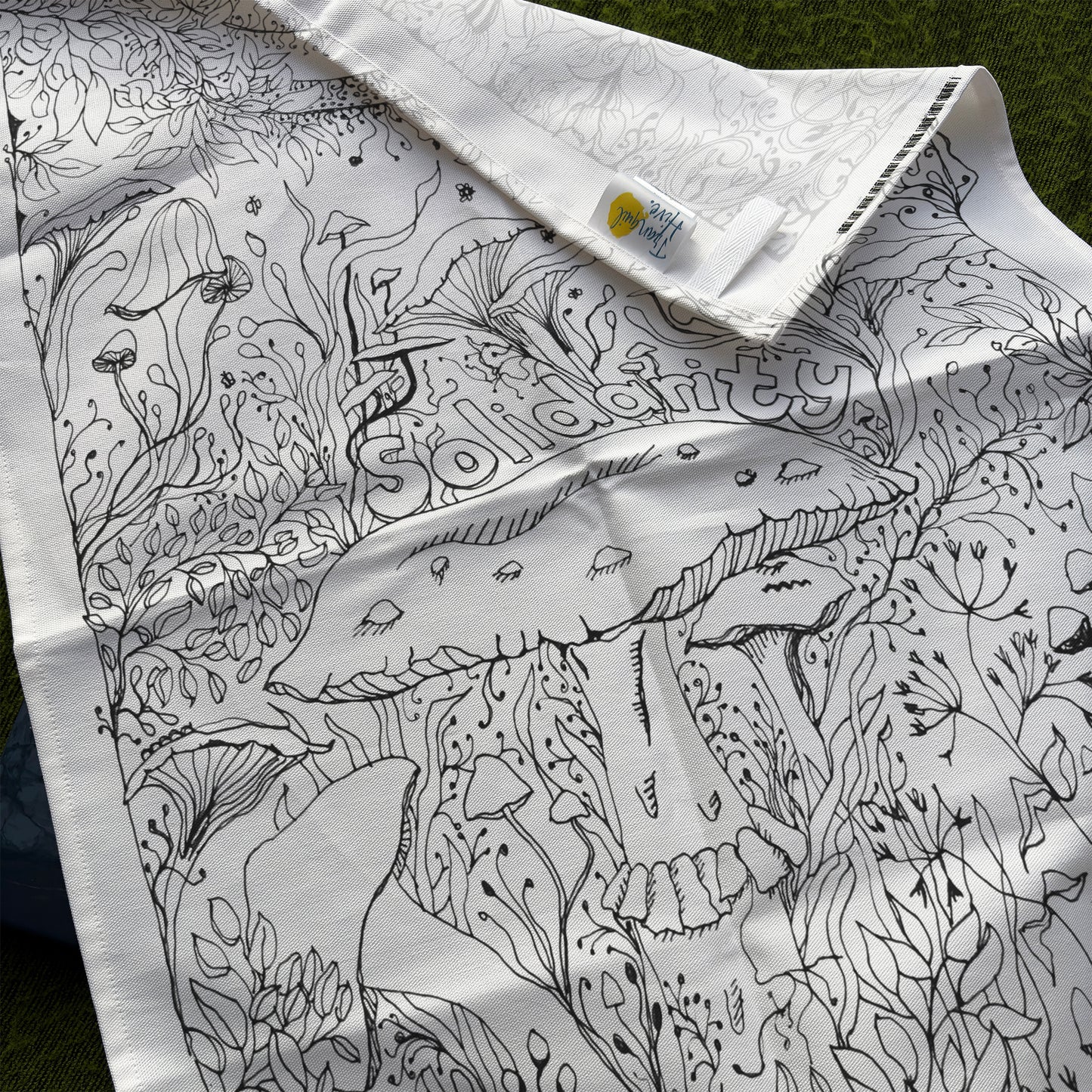 'Solidarity' Tea Towel - Artist Drawn, 100% Cotton