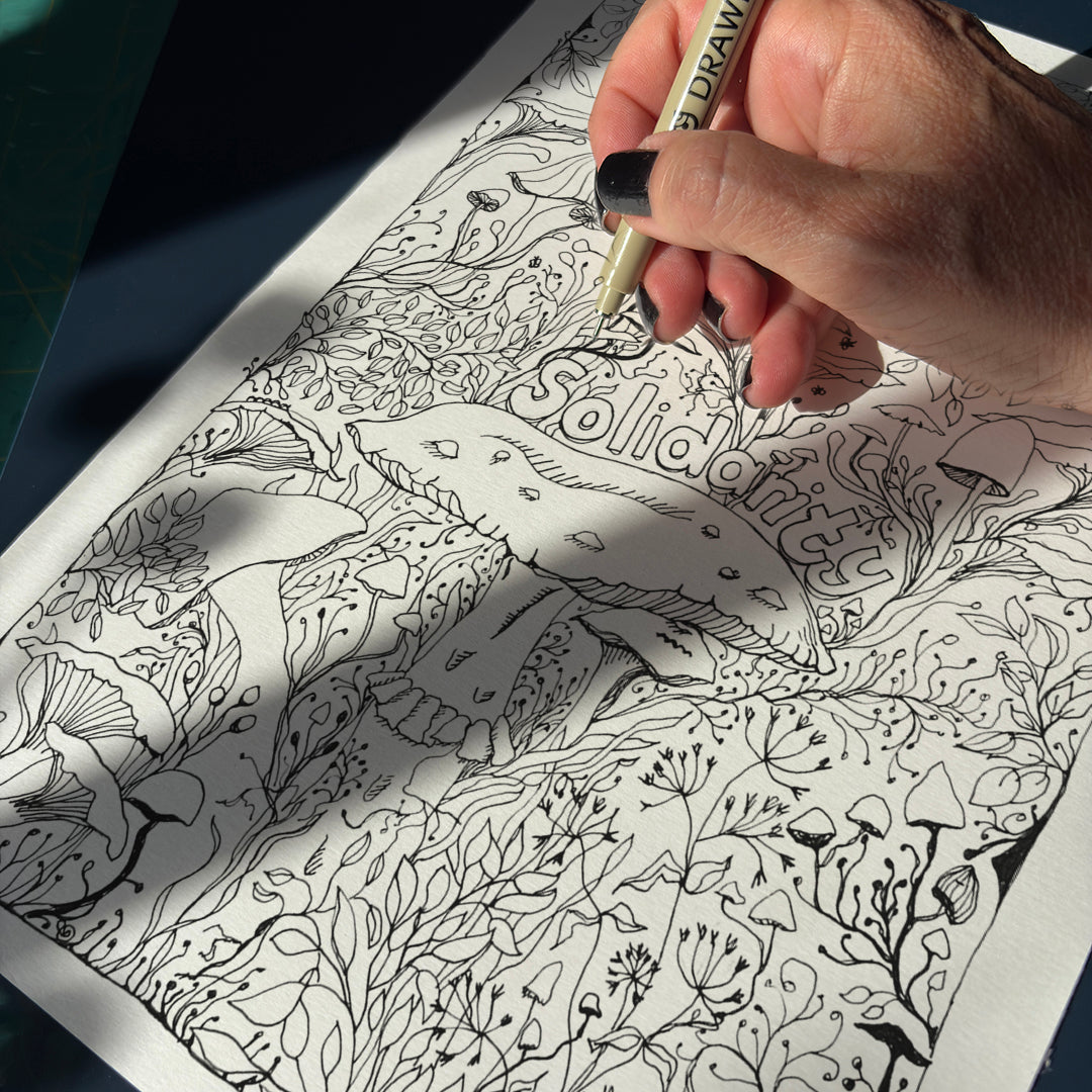 'Solidarity' Tea Towel - Artist Drawn, 100% Cotton