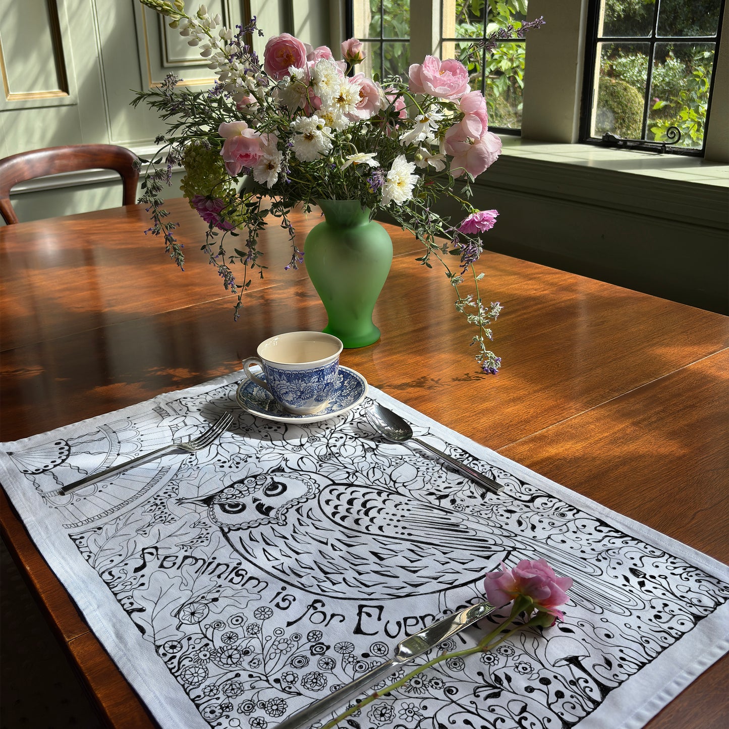 'Feminism is for Everyone' Tea Towel - Artist Drawn 100% Cotton