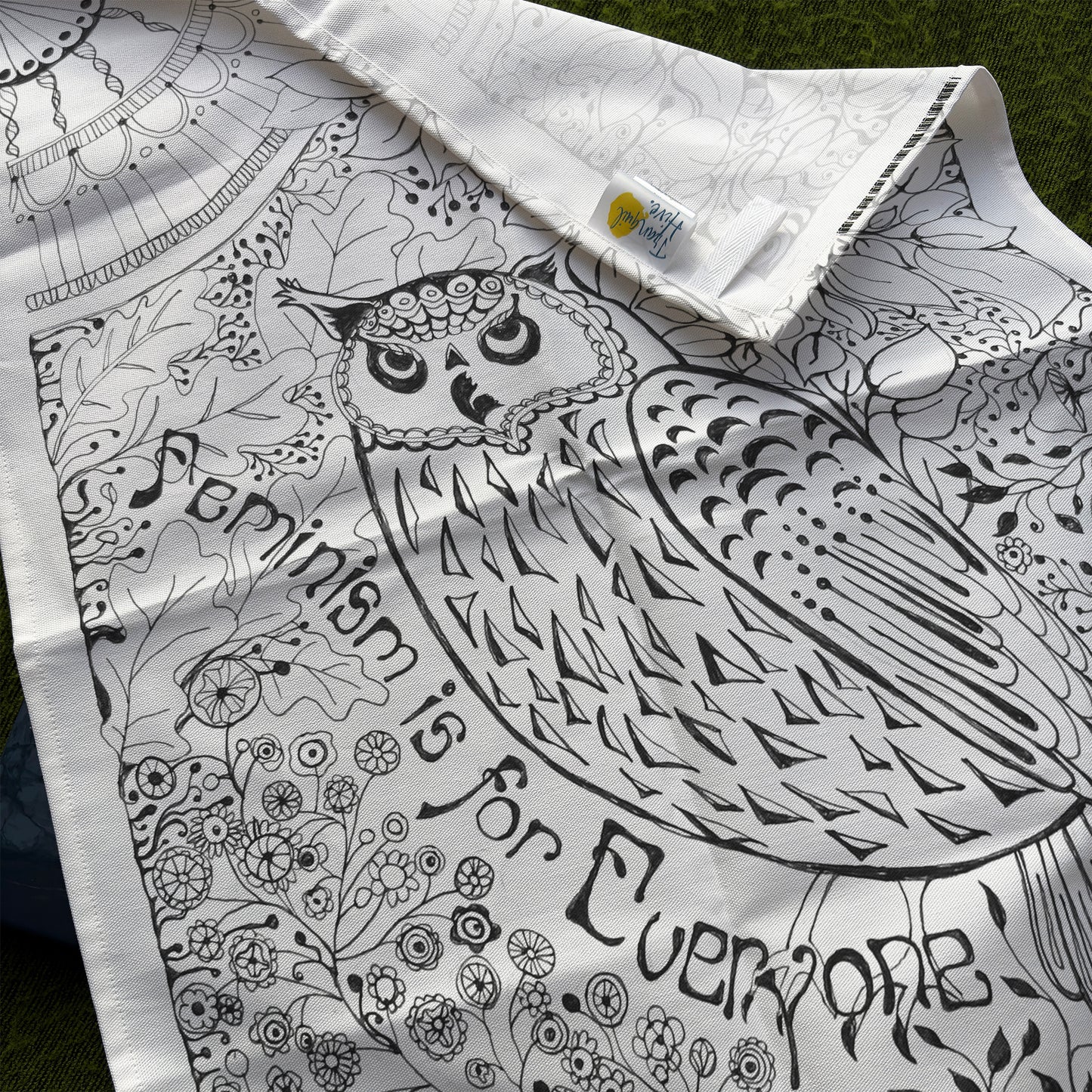 'Feminism is for Everyone' Tea Towel - Artist Drawn 100% Cotton