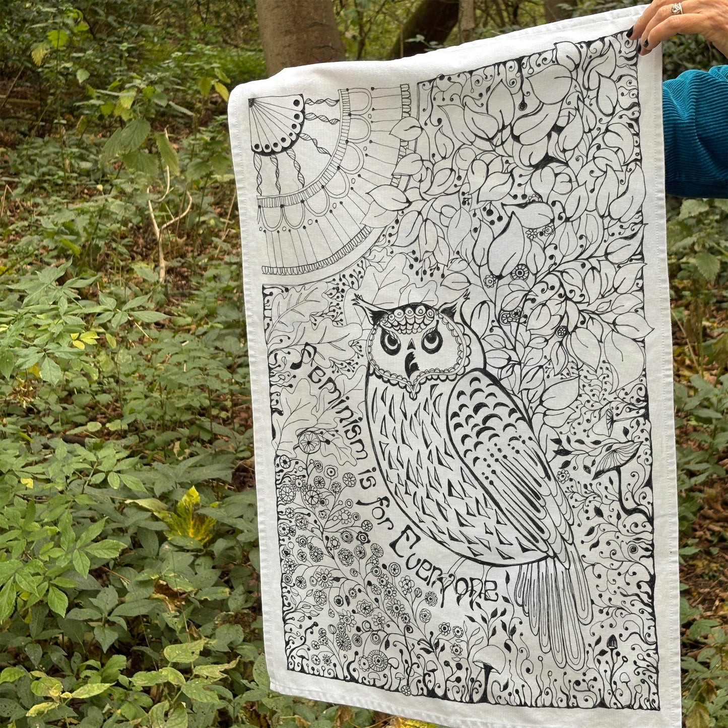 'Feminism is for Everyone' Tea Towel - Artist Drawn 100% Cotton