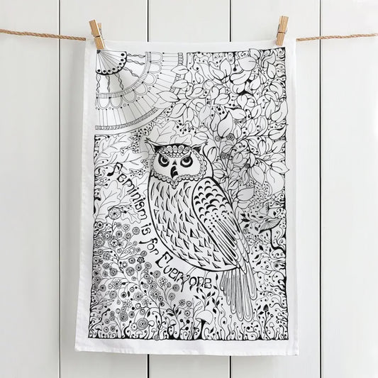 'Feminism is for Everyone' Tea Towel - Artist Drawn 100% Cotton