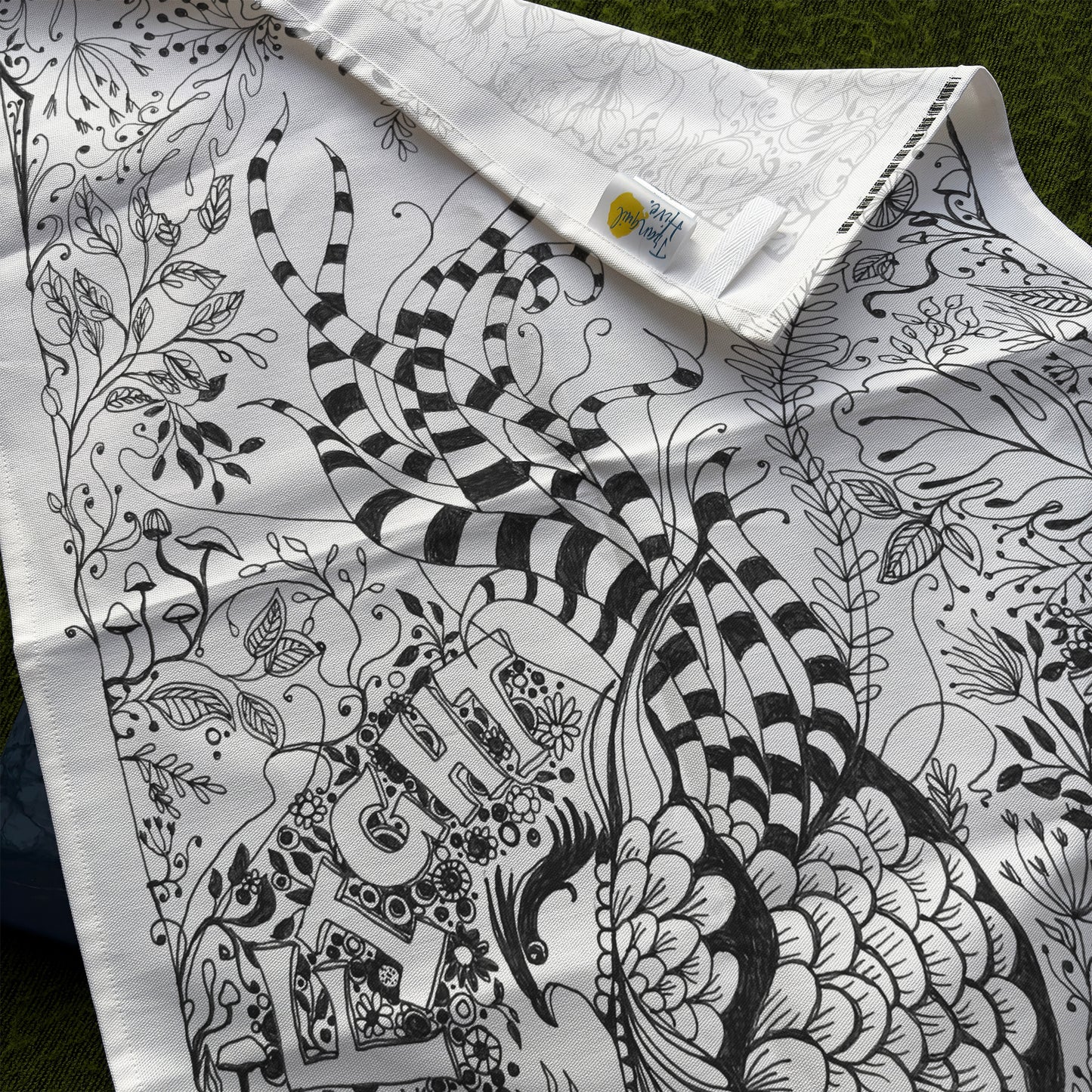 'Fight like a Girl' Tea Towel - Artist Drawn, 100% Cotton