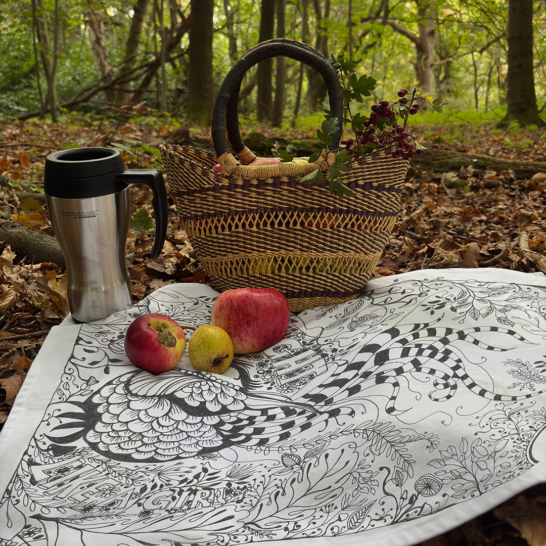 'Fight like a Girl' Tea Towel - Artist Drawn, 100% Cotton