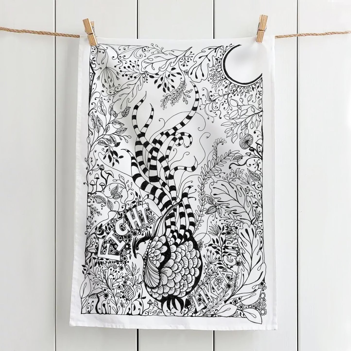 'Fight like a Girl' Tea Towel - Artist Drawn, 100% Cotton
