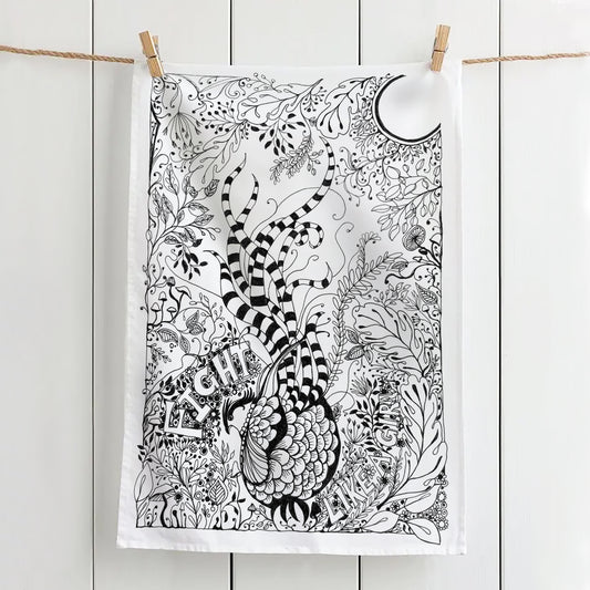 'Fight like a Girl' Tea Towel - Artist Drawn, 100% Cotton