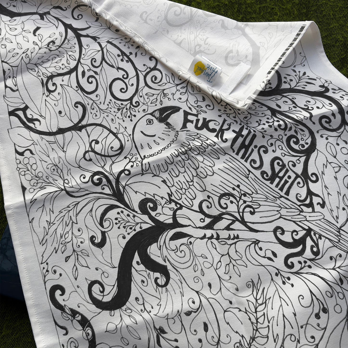 'Fuck this Shit' Tea Towel - Artist Drawn, 100% Cotton