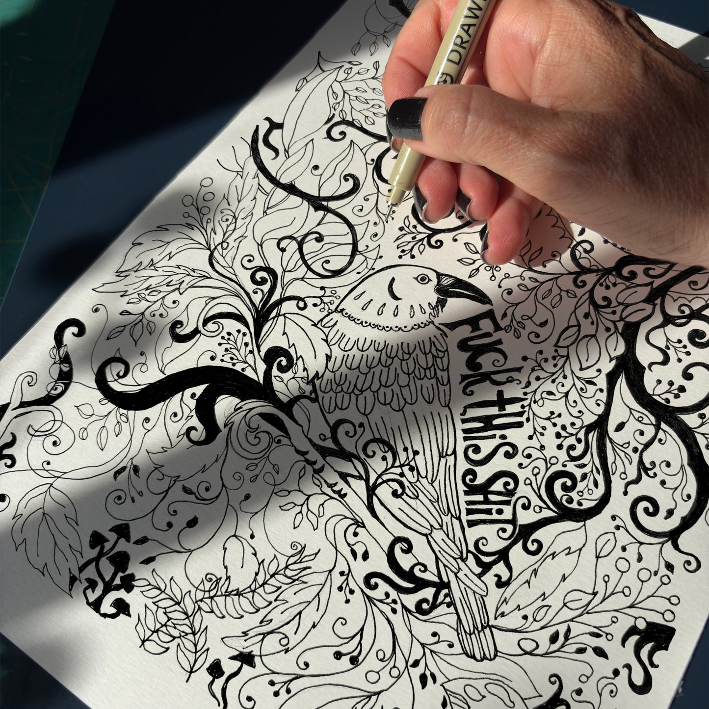 'Fuck this Shit' Tea Towel - Artist Drawn, 100% Cotton