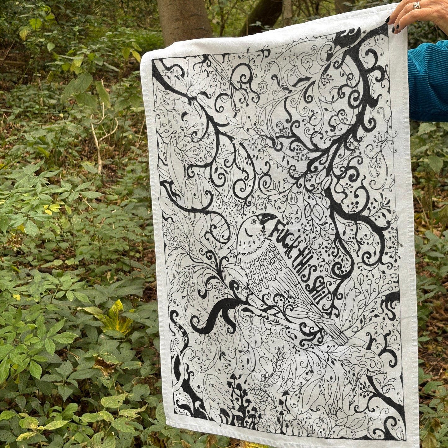 'Fuck this Shit' Tea Towel - Artist Drawn, 100% Cotton