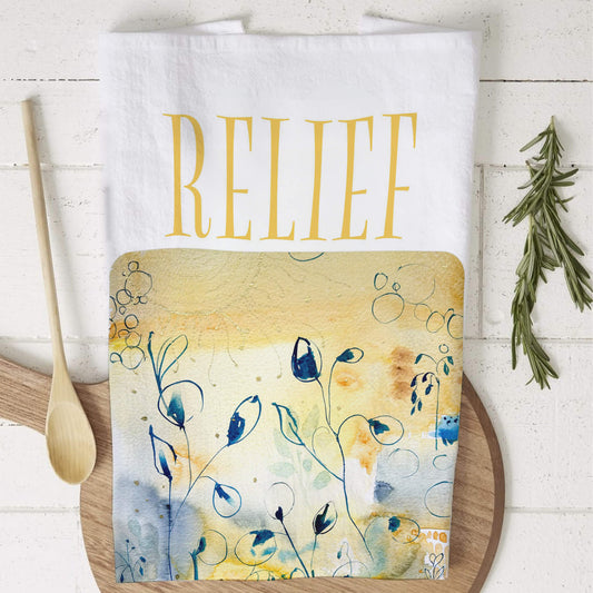 'Relief', A Gathering Joy Designer Cotton tea towel