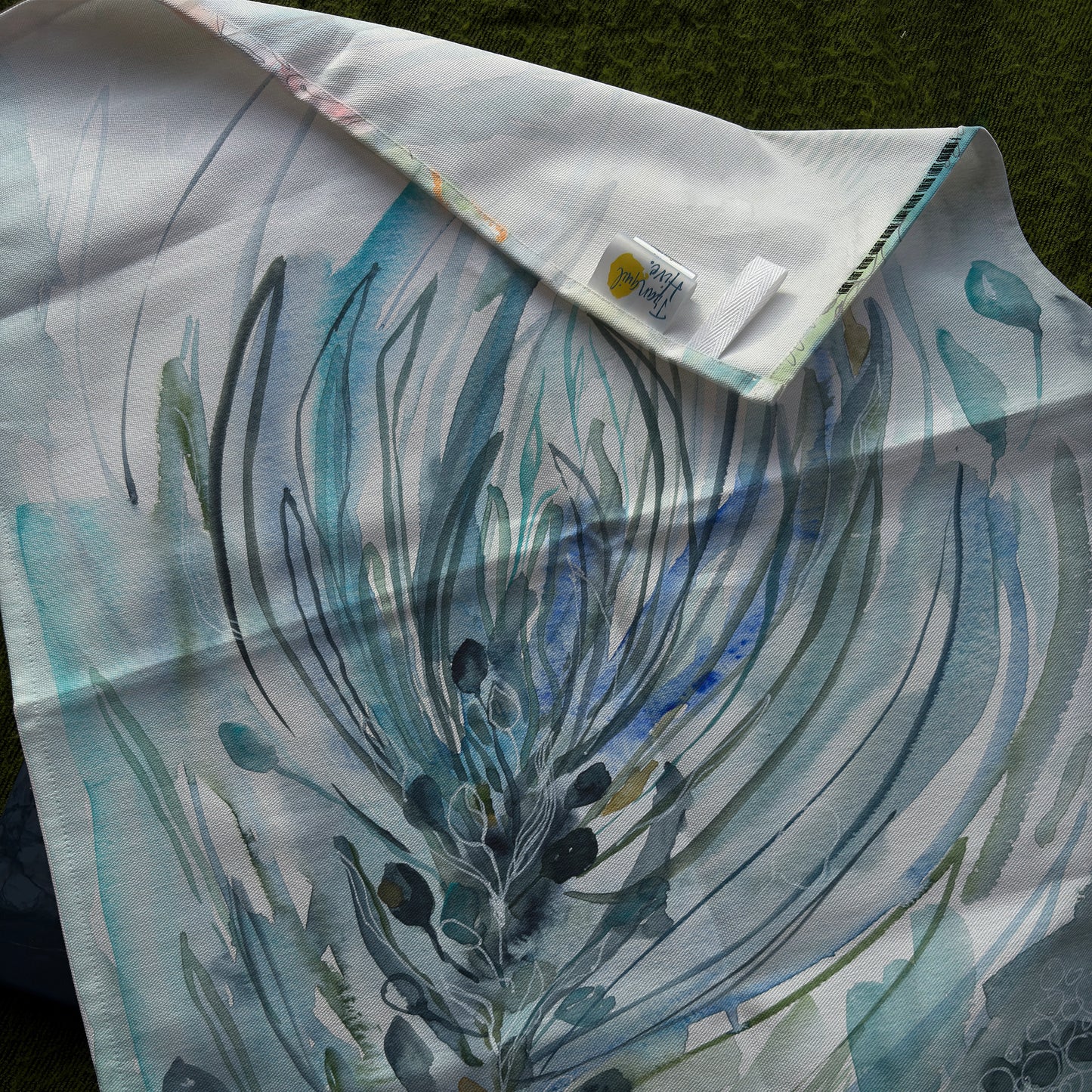 Resilience, Abstract Protea Tea Towel, Original Watercolour
