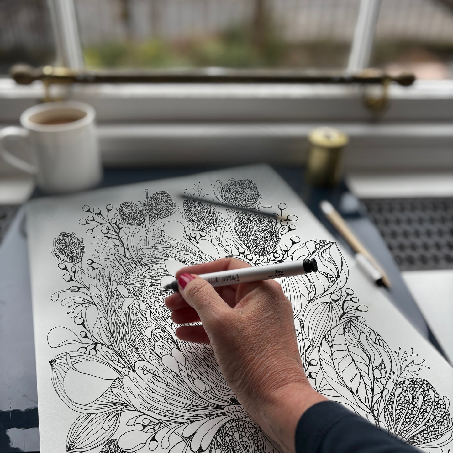 Resistence Protea, Detailed Tea Towel, 100% Cotton