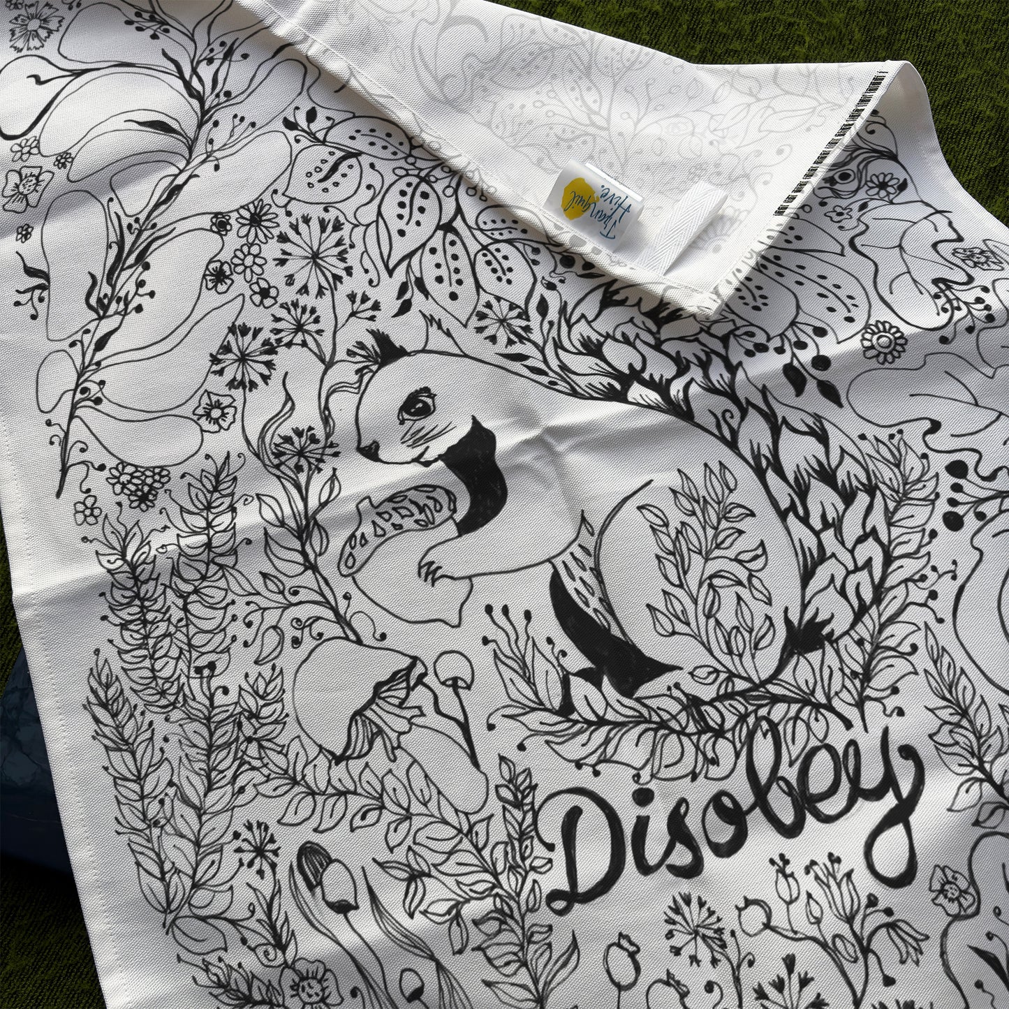 'Disobey' Tea Towels - Artist Drawn, 100% Cotton