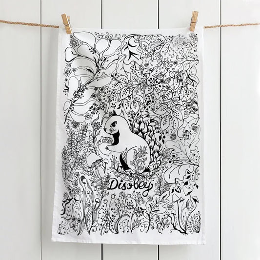 'Disobey' Tea Towels - Artist Drawn, 100% Cotton