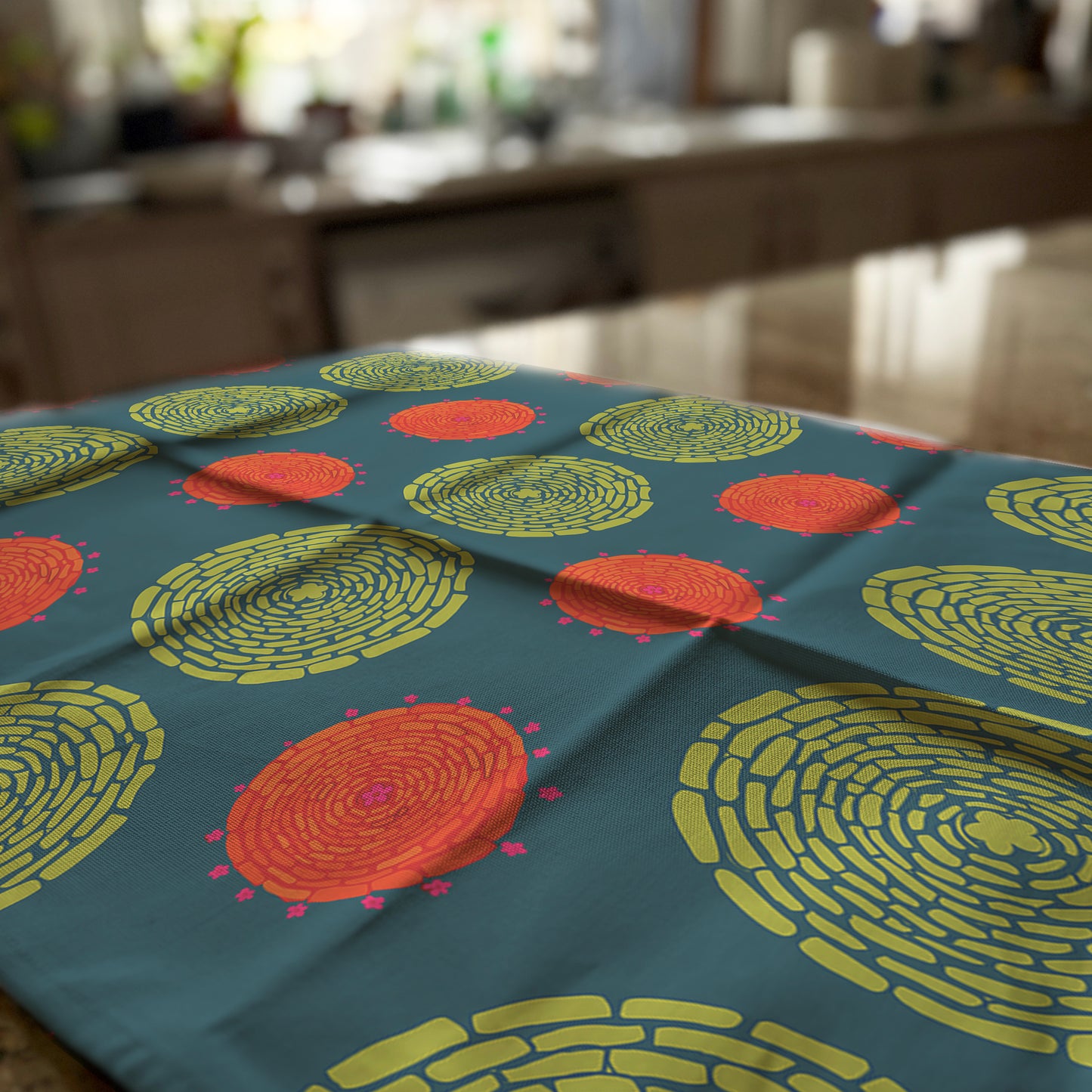 Summer Basket Tea Towel – 100% Cotton, Artist Designed