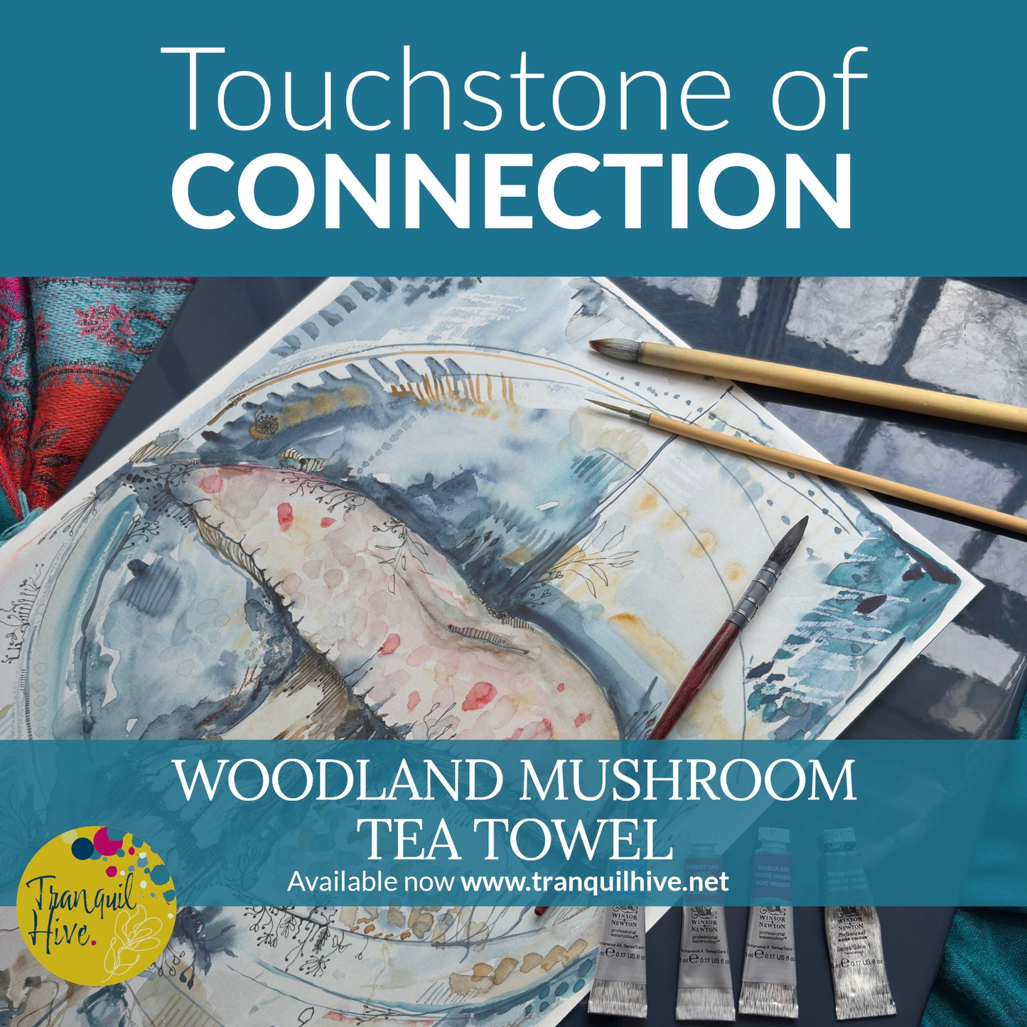Woodland Mushroom – 100% Cotton, Artist Designed Tea Towel